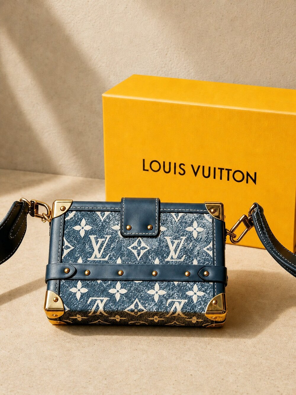 Louis Vuitton Petite Malle Monogram Denim Jacquard Shoulder Bag - Picture 5 of 7